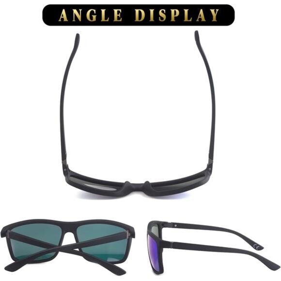 Mens Polarized Sunglasses Square Frame UV400 Classic Outdoor Driving Fishing Sha - Picture 3 of 7